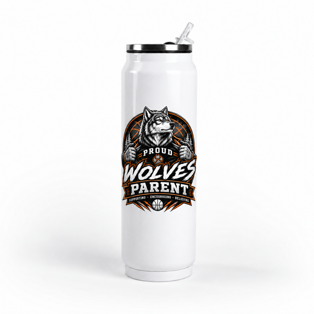 Wolves 17oz Metal Can Tumbler