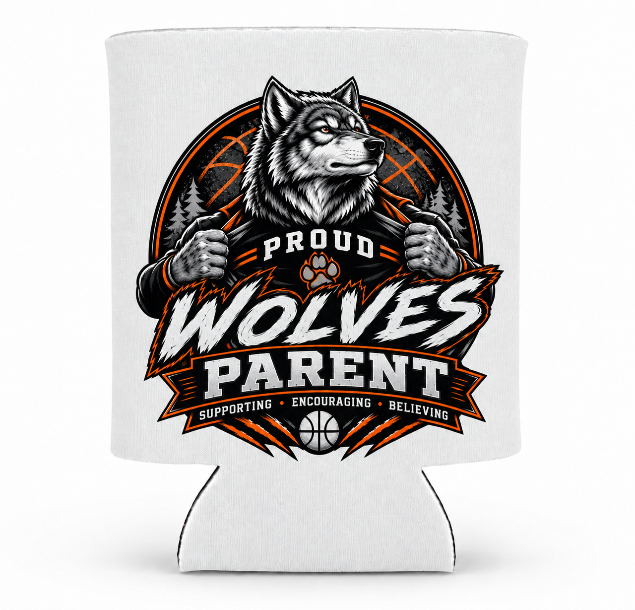 Wolves Basketball Coozie