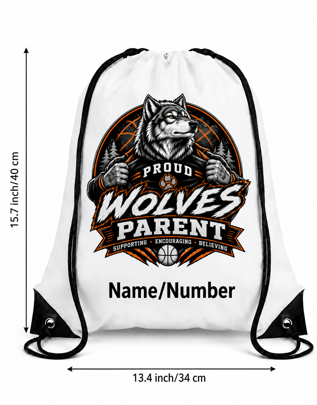 Wolves Basketball Drawstring Backpack