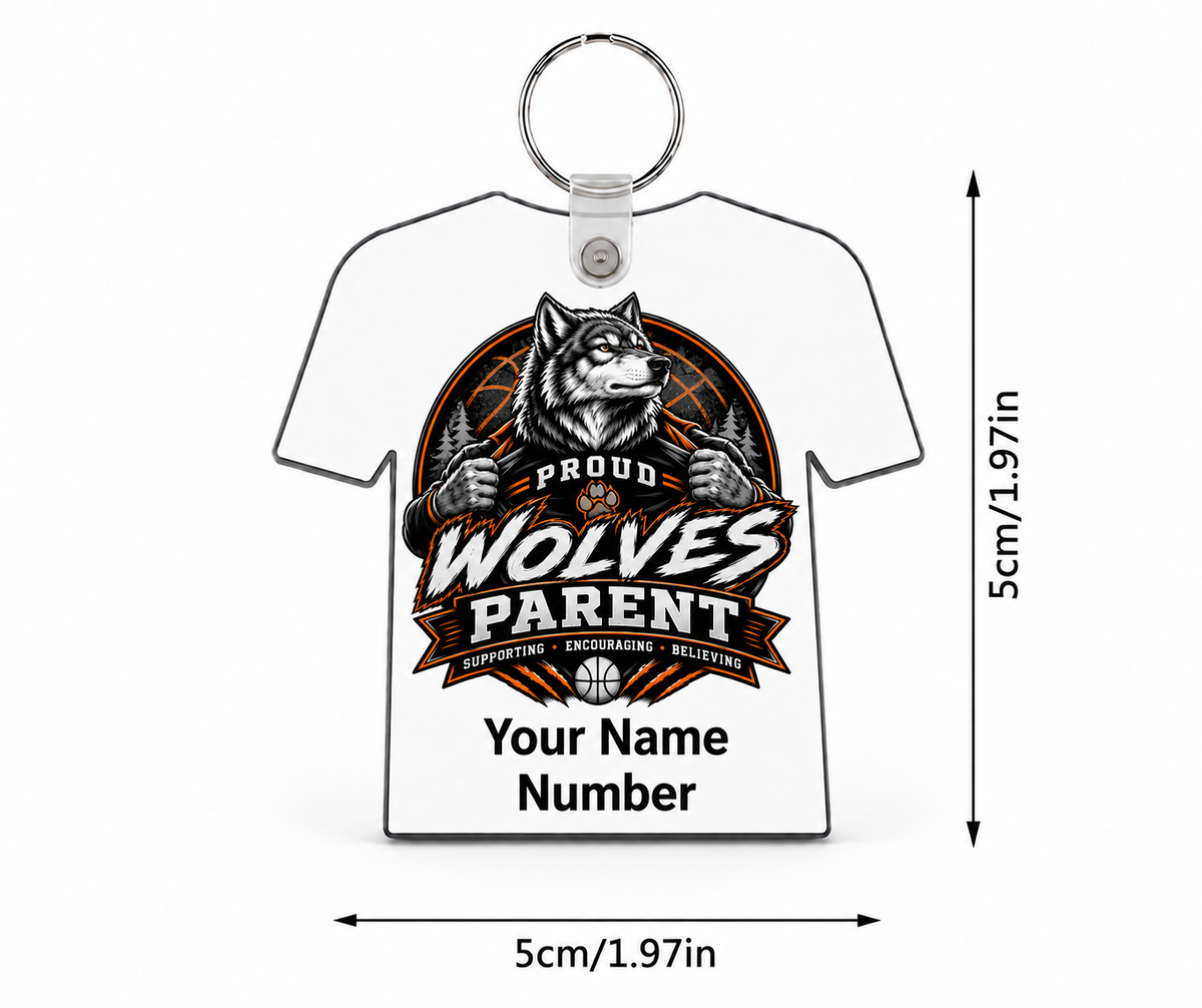 Wolves Basketball Custom Jersey Keychain