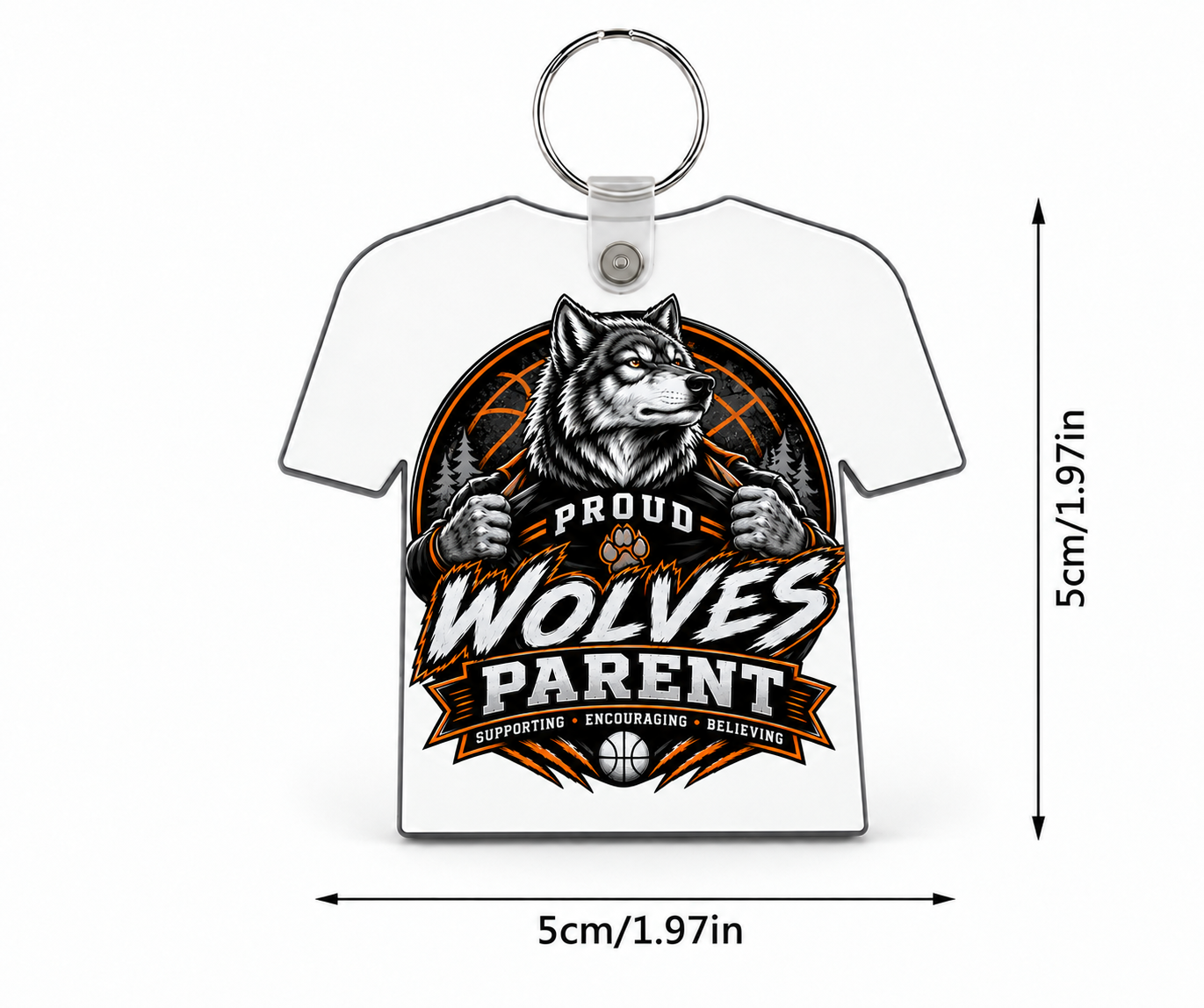 Wolves Basketball Custom Jersey Keychain