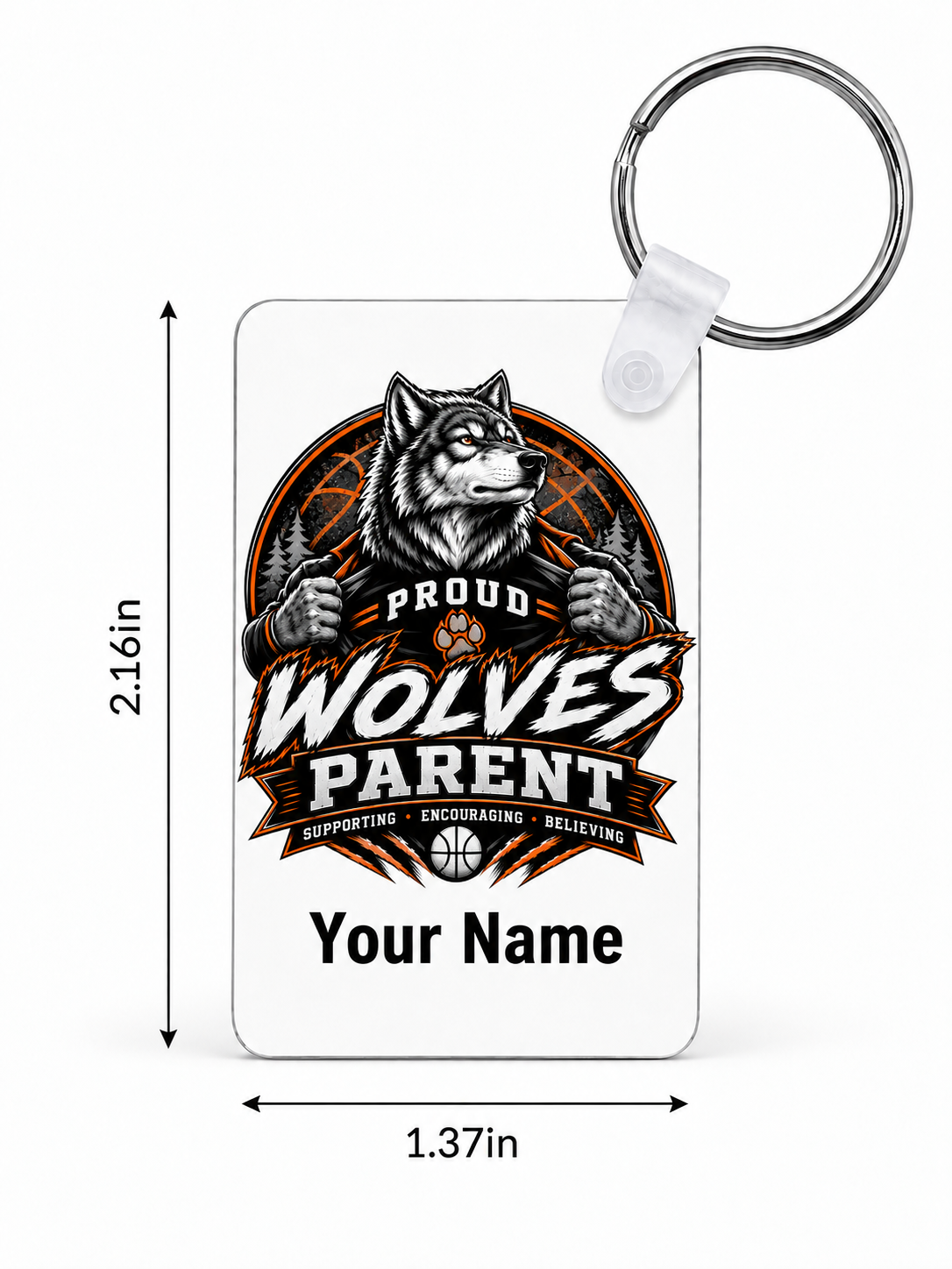 Wolves Basketball Custom Keychain
