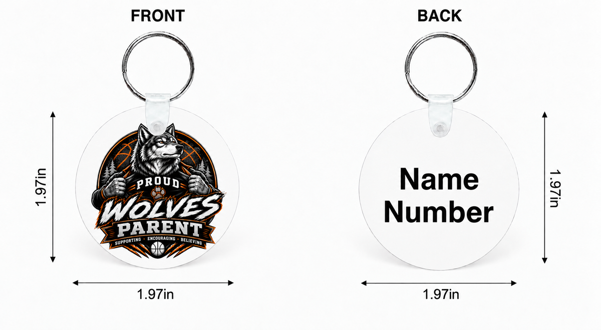 Wolves Basketball Custom Keychain