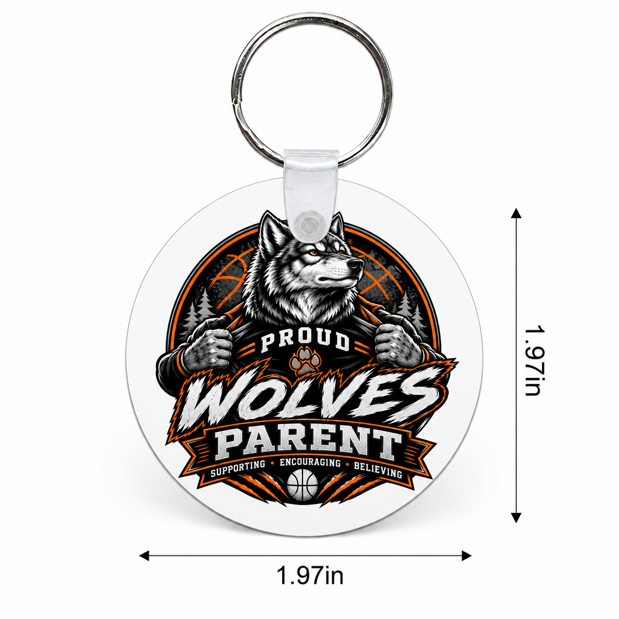 Wolves Basketball Custom Keychain