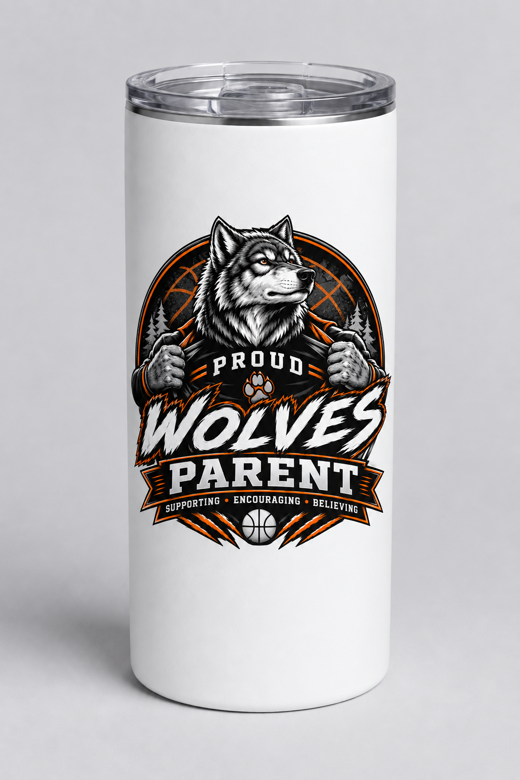 Wolves Basketball Skinny Tumbler
