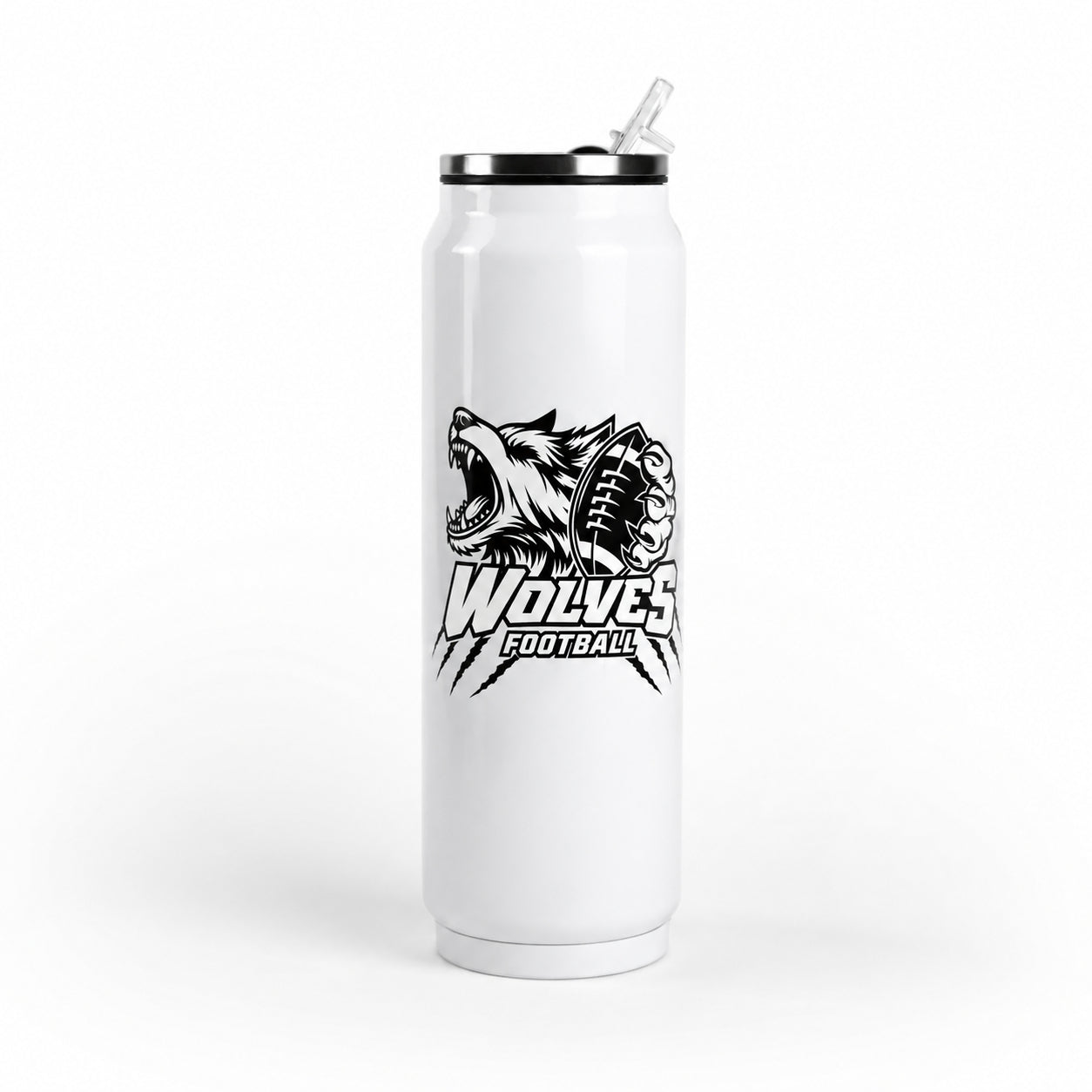 Wolves Football 17oz Metal Can Tumbler