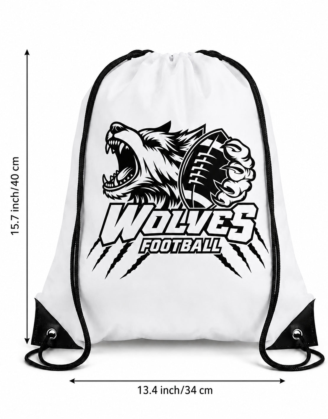 Wolves Football Drawstring Backpack