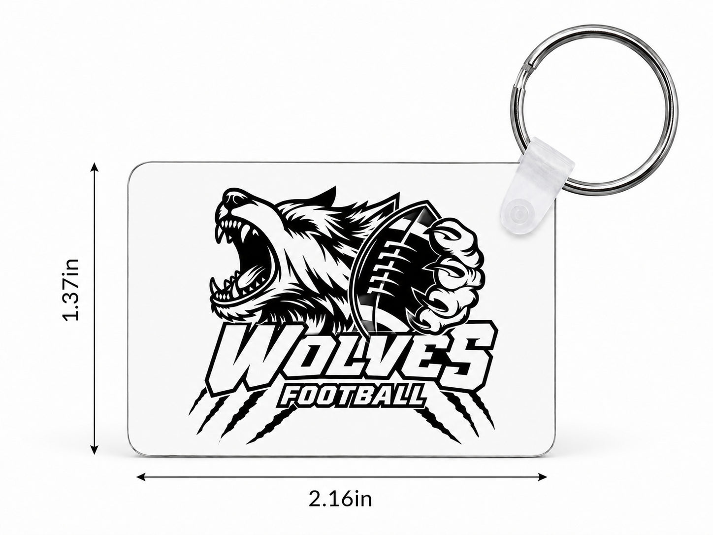 Wolves Football Custom Keychains