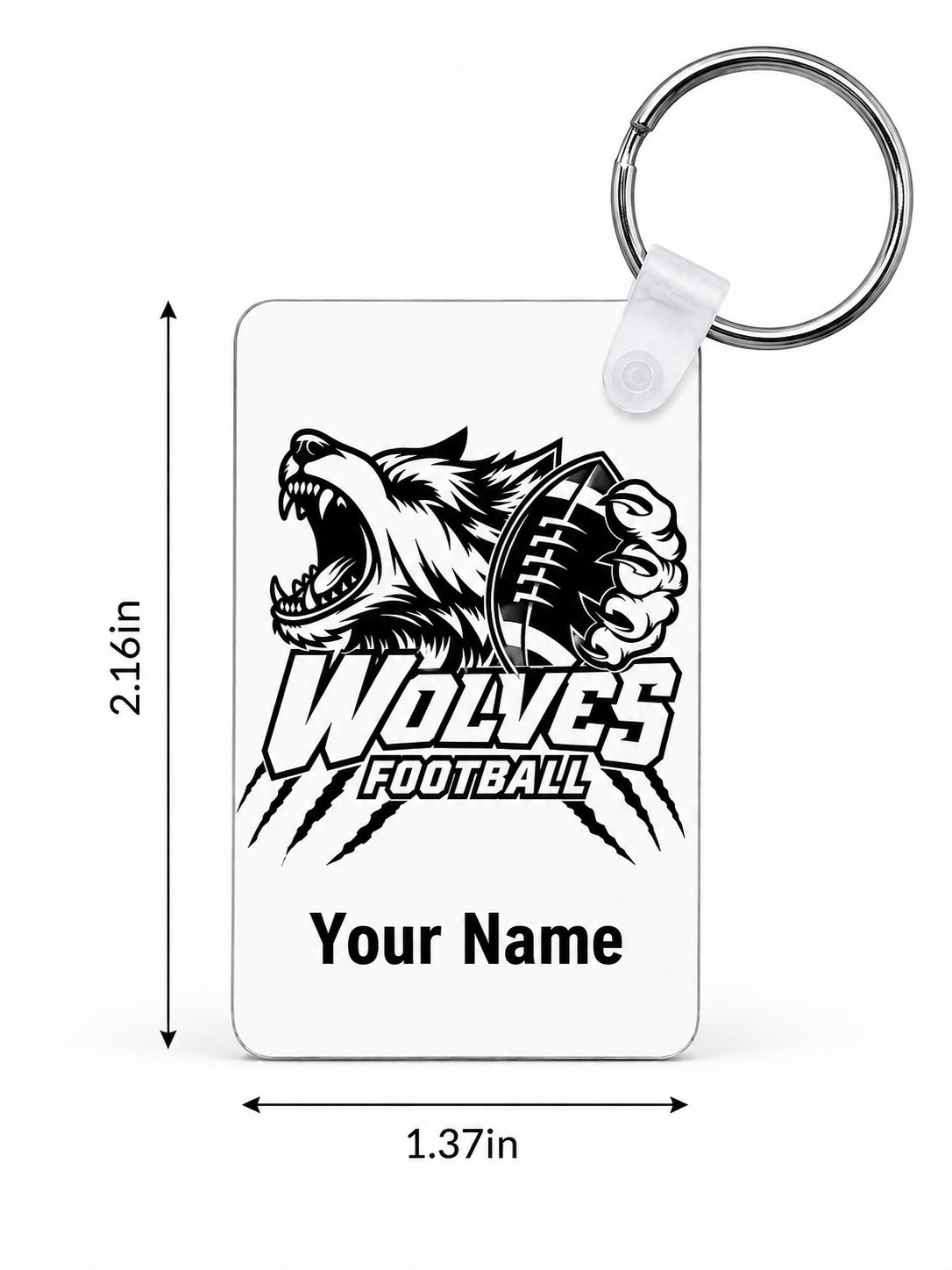 Wolves Football Custom Keychains