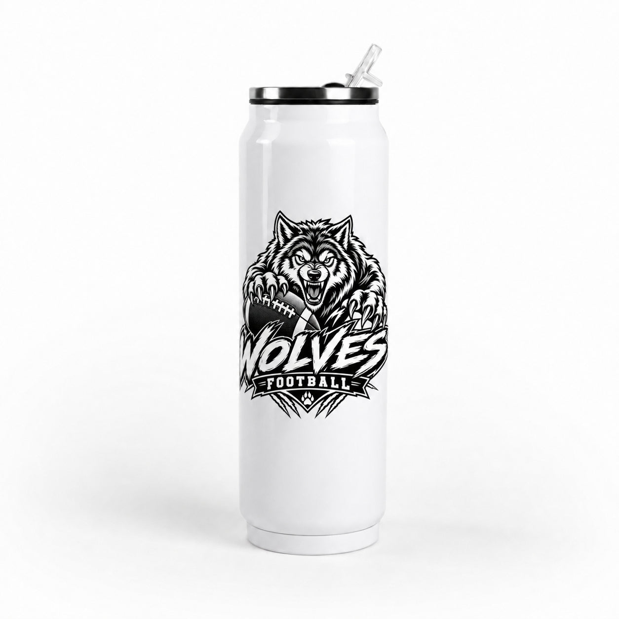 Wolves Football 17oz Metal Can Tumbler