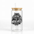 Wolves Football 16oz Glass Can Tumbler