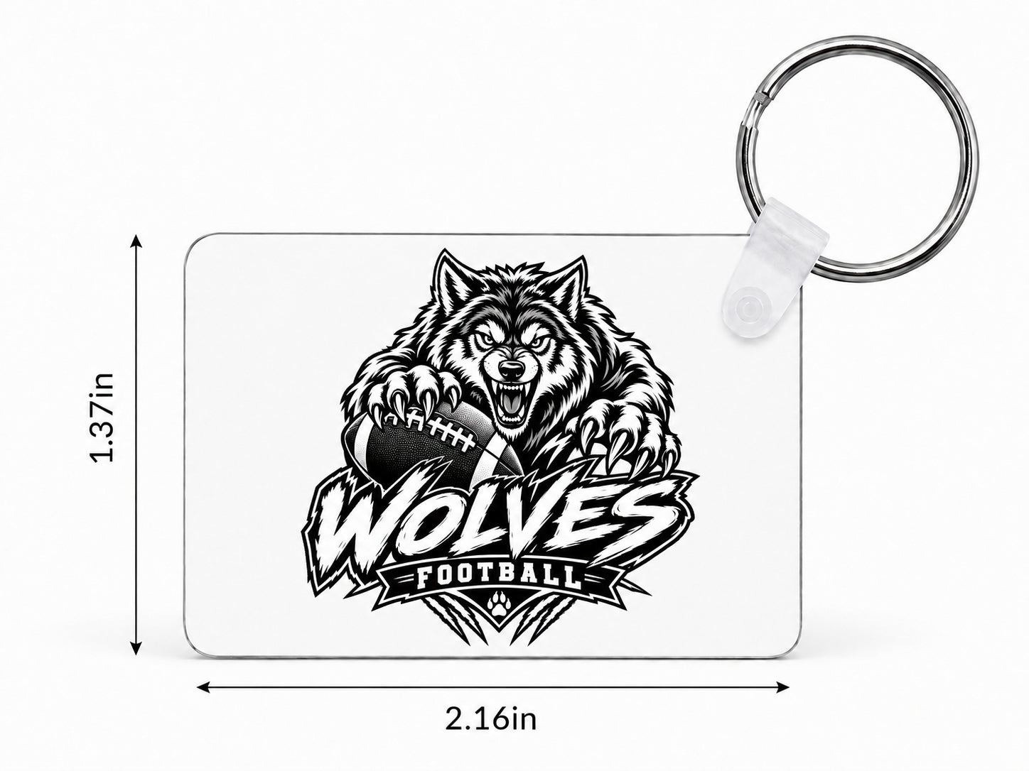 Wolves Football Custom Keychains