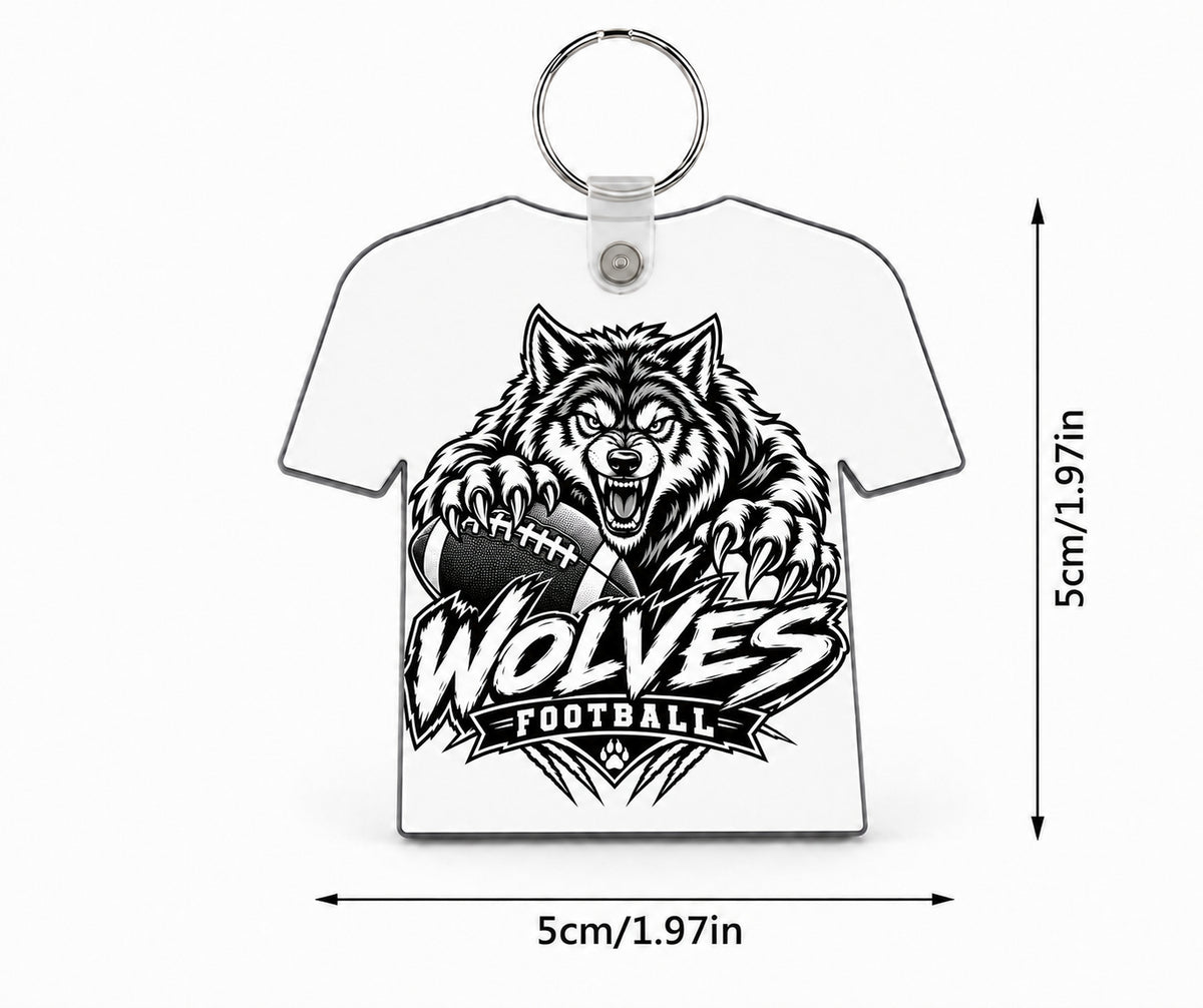 Wolves Football Custom Jersey Keychain