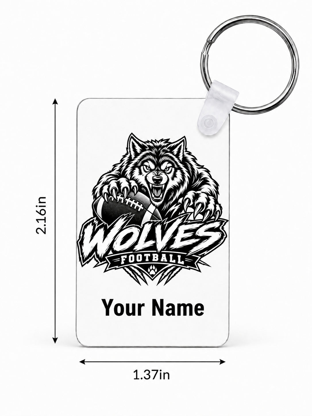 Wolves Football Custom Keychains