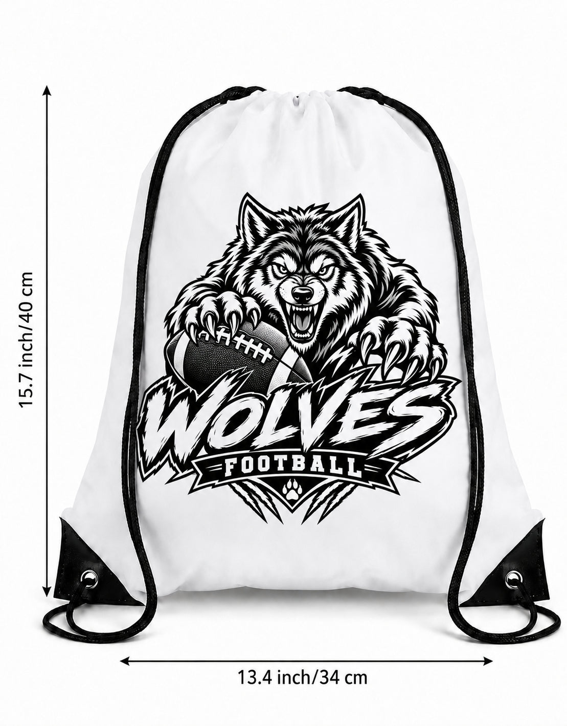 Wolves Football Drawstring Backpack