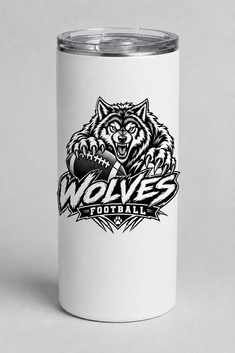 Wolves Football 20oz Skinny Tumbler