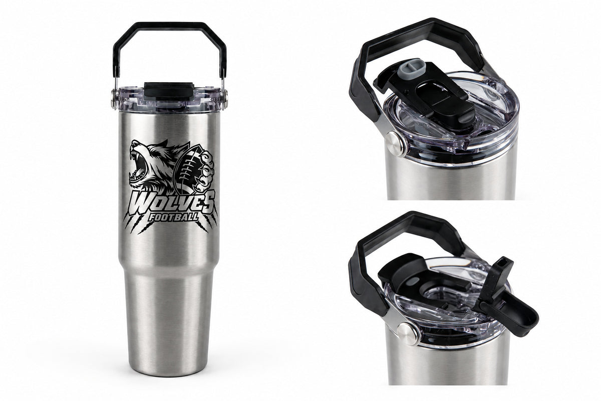 Wolves Football 30oz Tri-Sip Tumbler