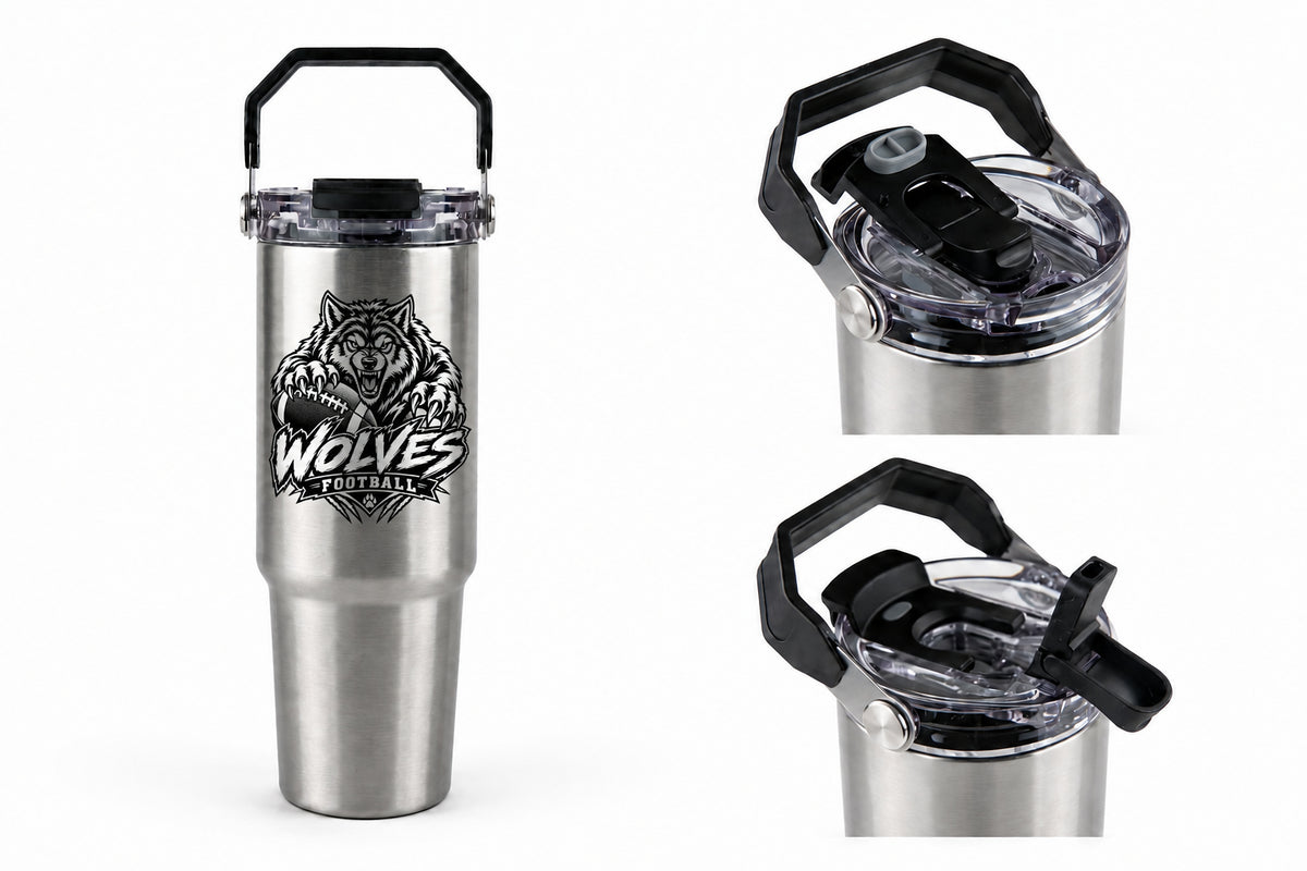 Wolves Football 30oz Tri-Sip Tumbler