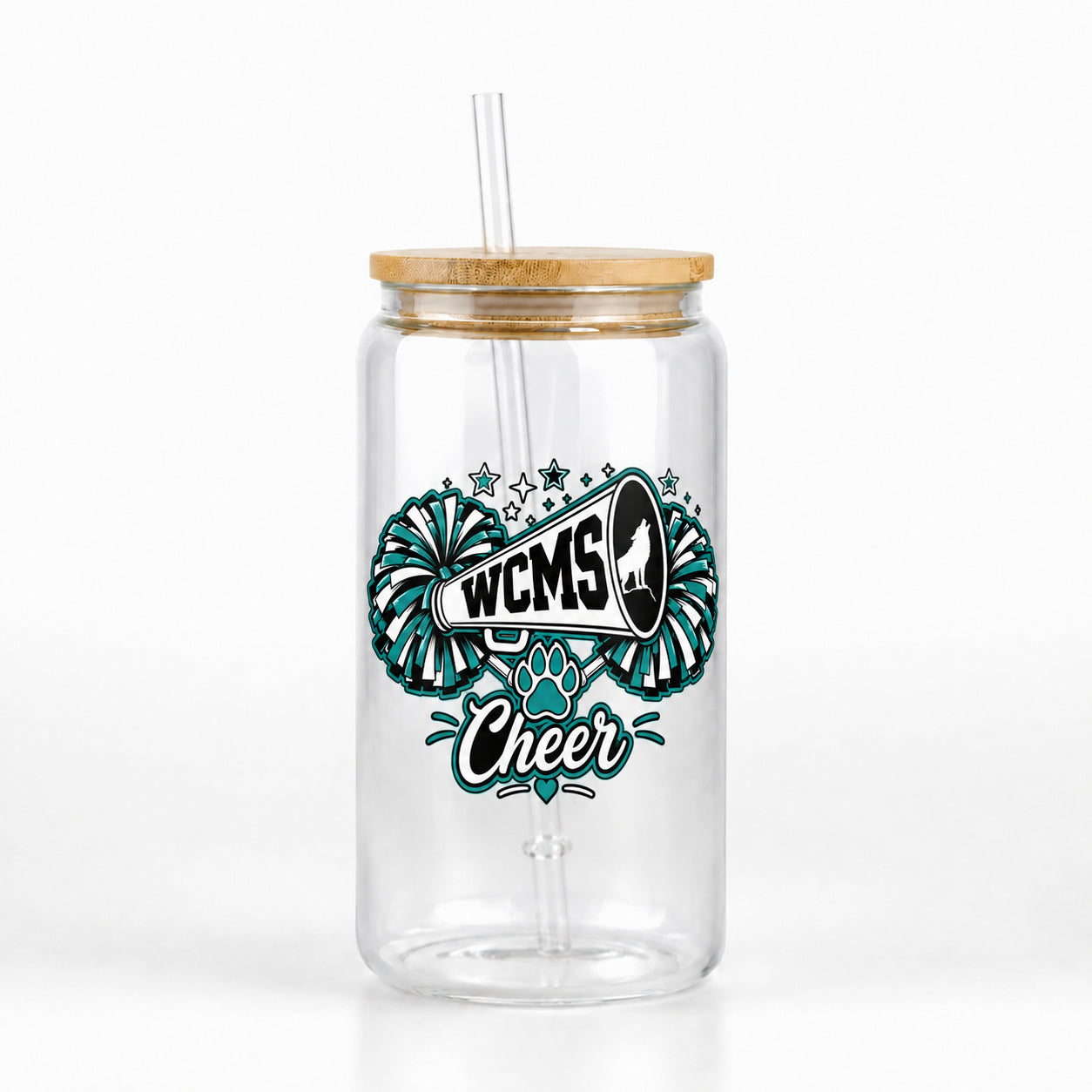 Wolves Cheer Clear 16oz Glass Can