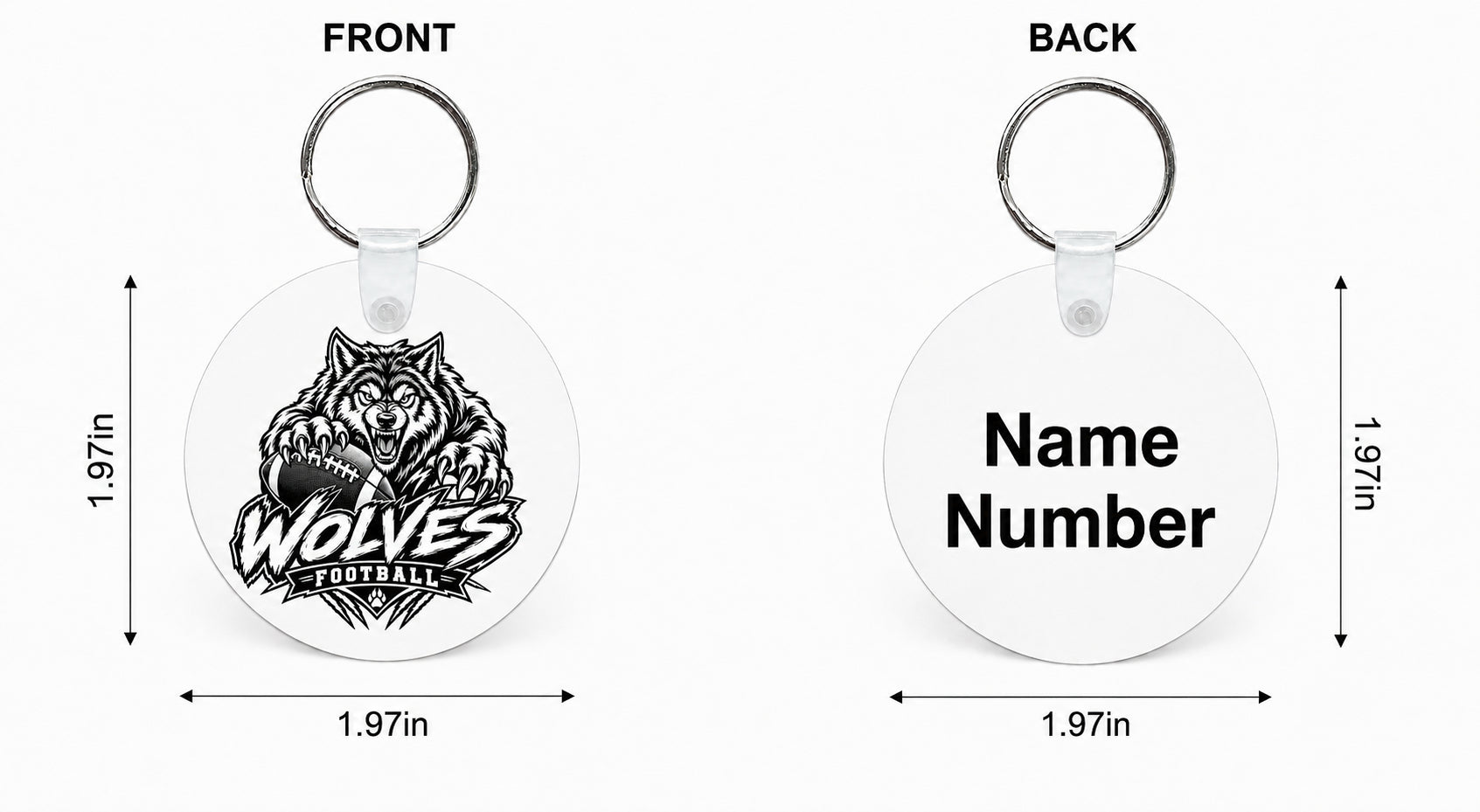 Wolves Football Custom Keychains