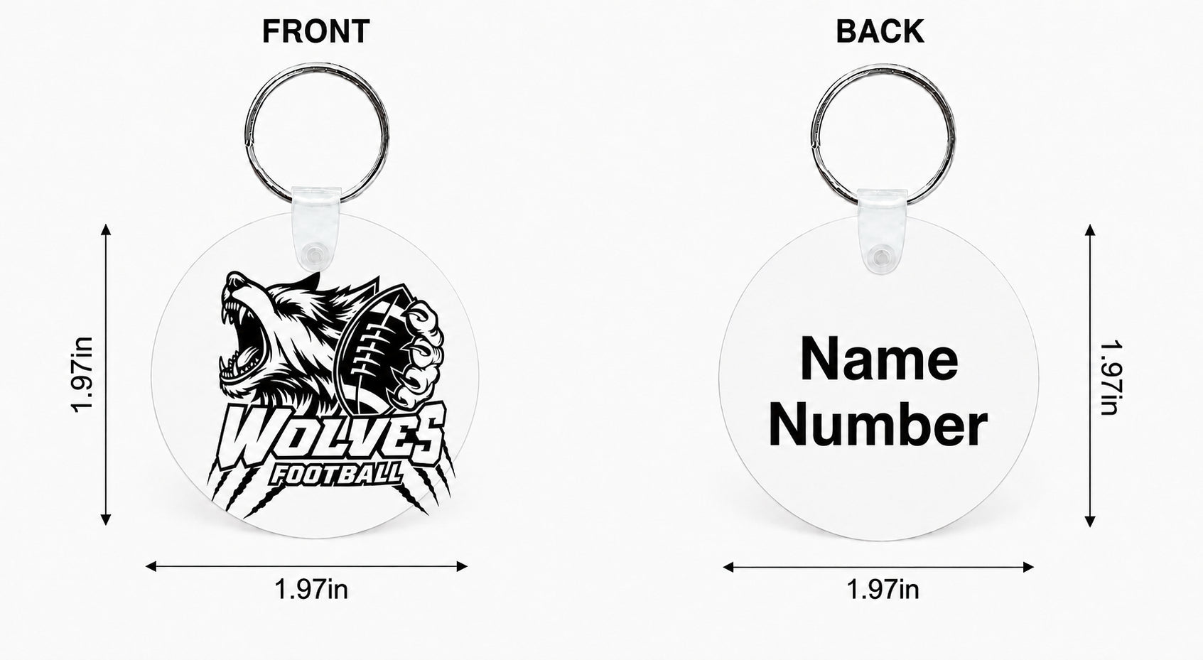 Wolves Football Custom Keychains