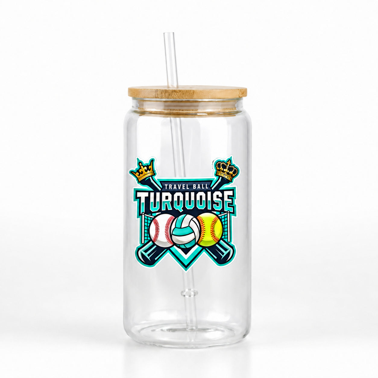 Turquoise Kings Glass Can Tumbler