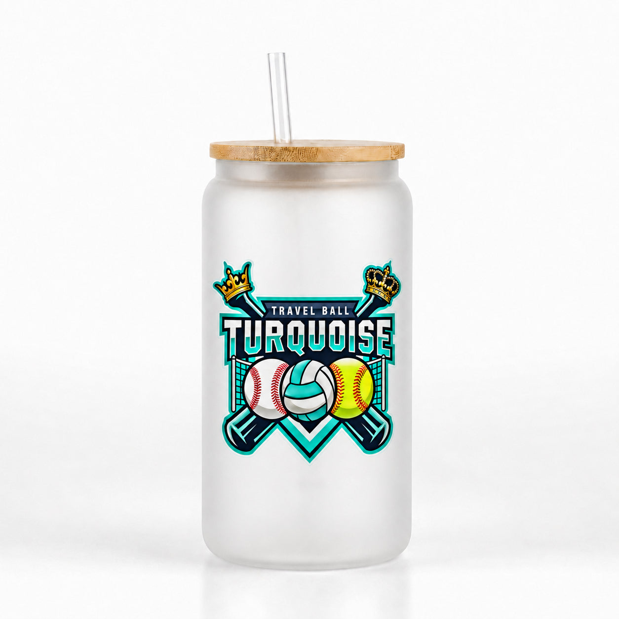 Turquoise Kings Glass Can Tumbler