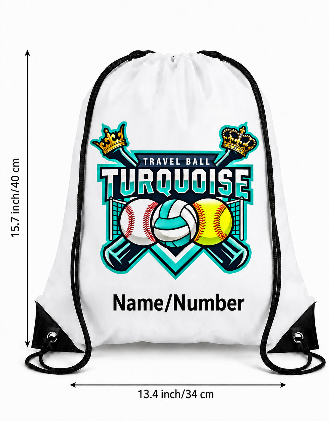 Turquoise Kings Custom Drawstring Backpack
