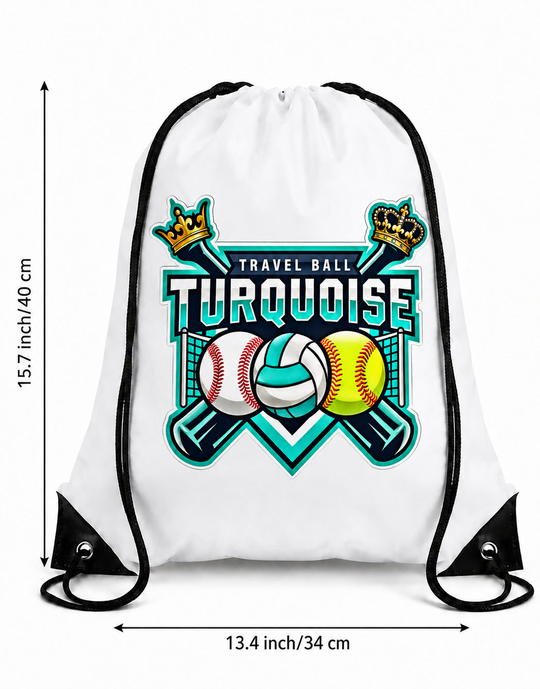 Turquoise Kings Custom Drawstring Backpack