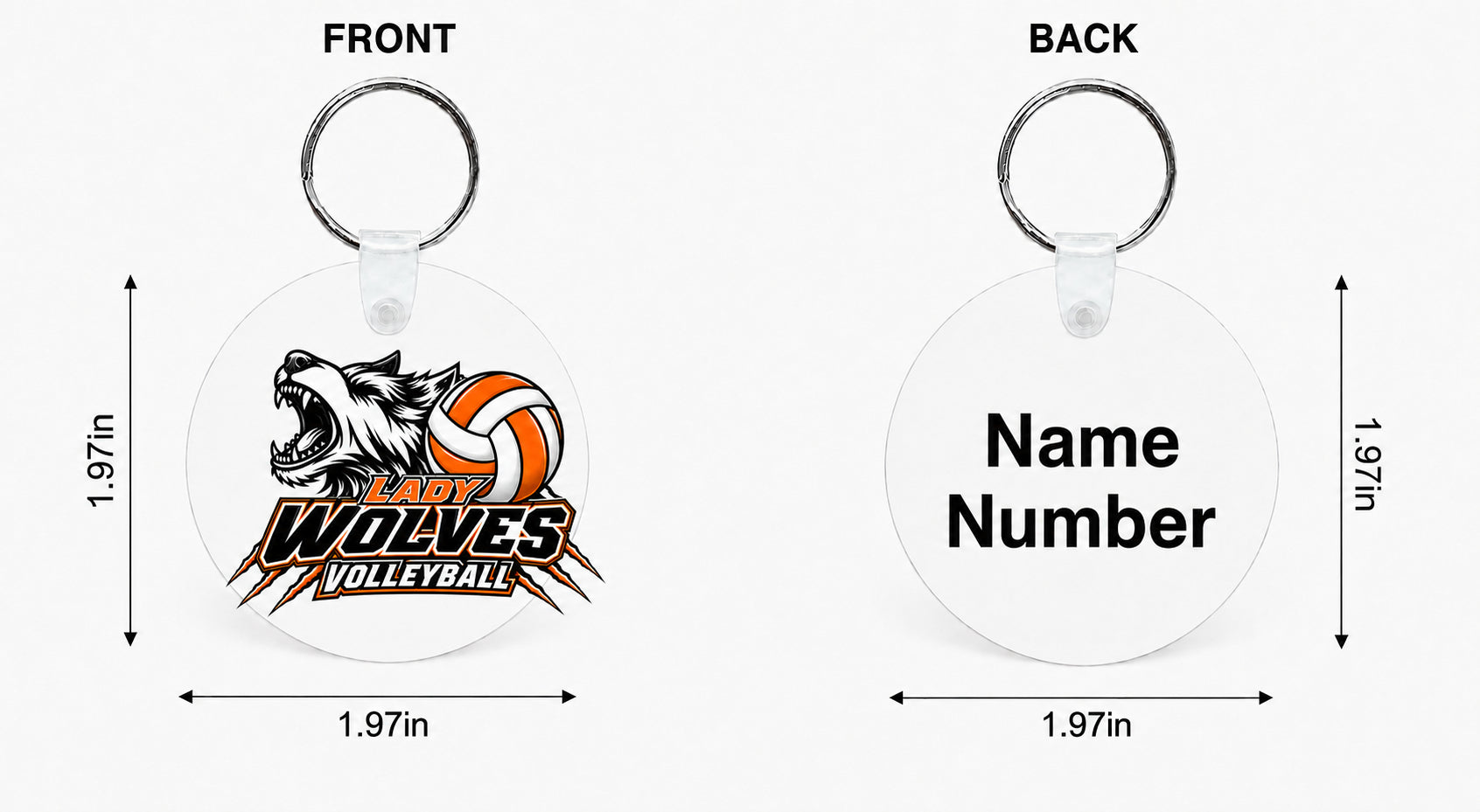 Wolves Volleyball Custom Keychain