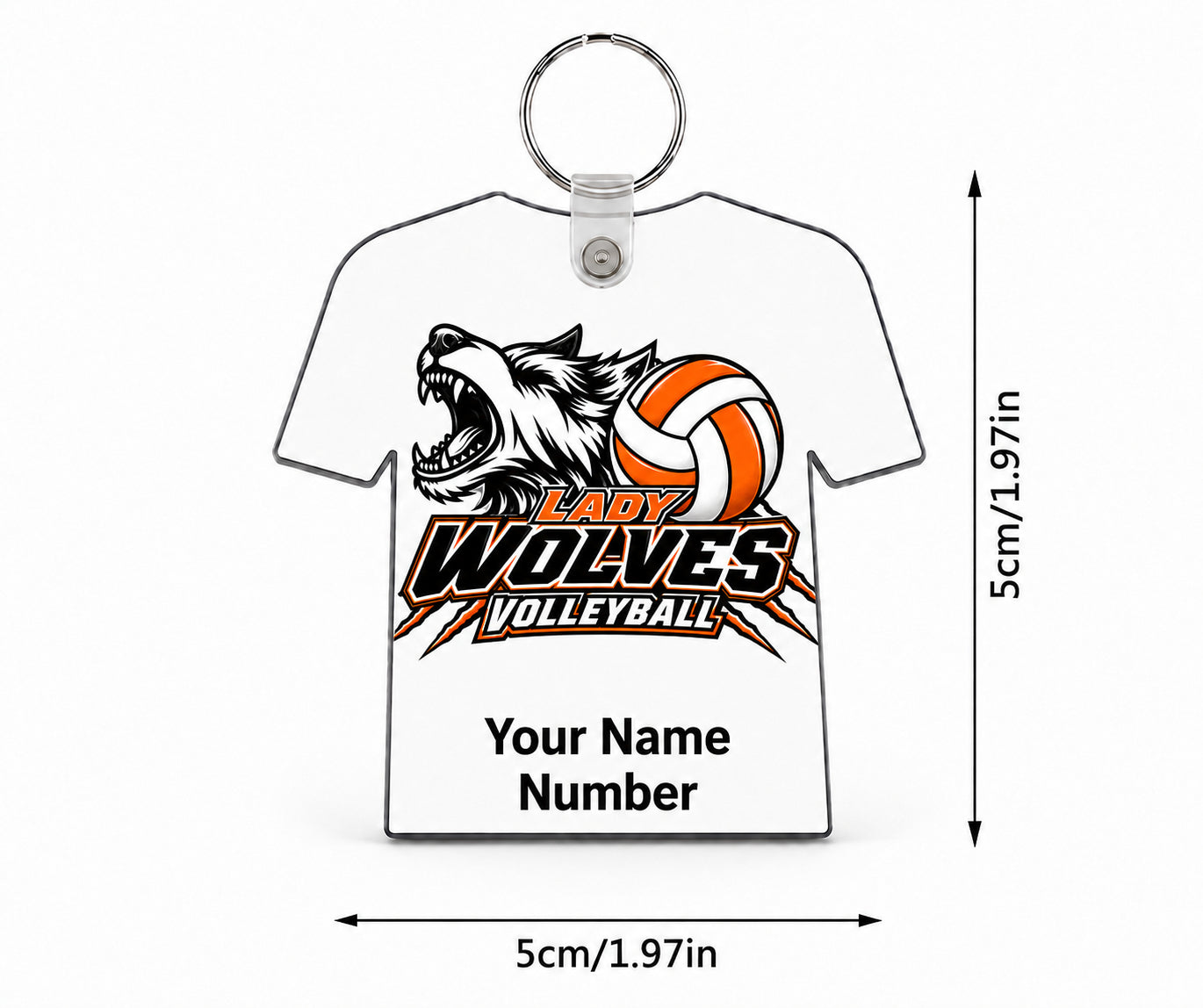Wolves Volleyball Custom Jersey Keychain