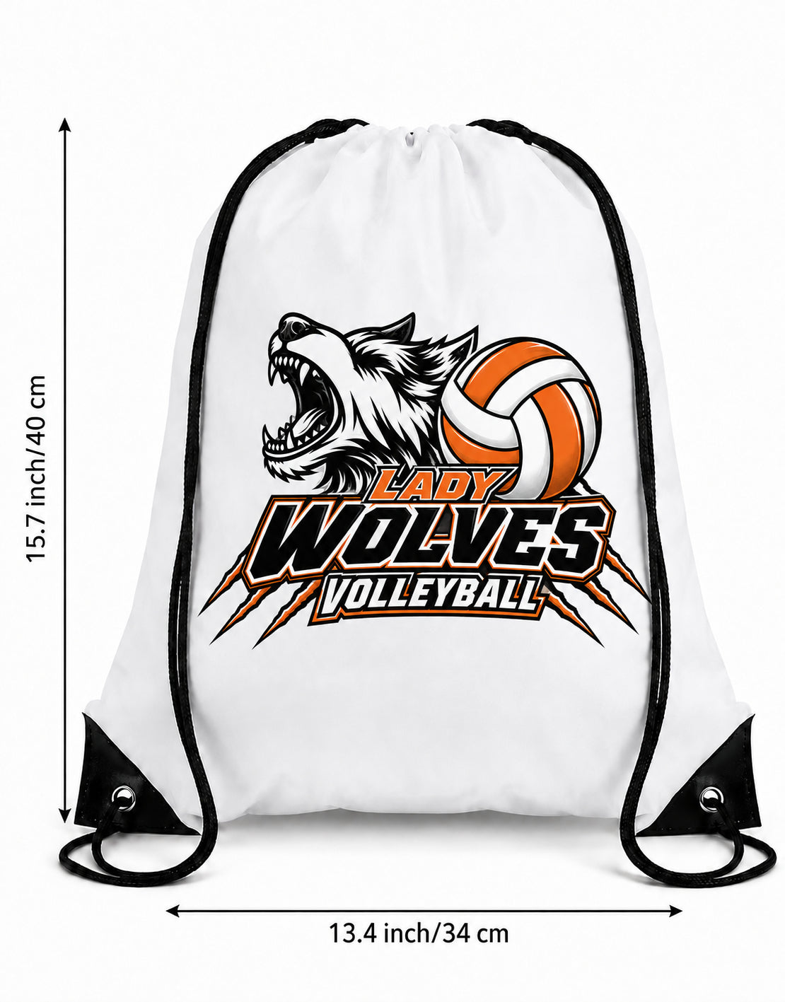 Wolves Volleyball Drawstring Backpack