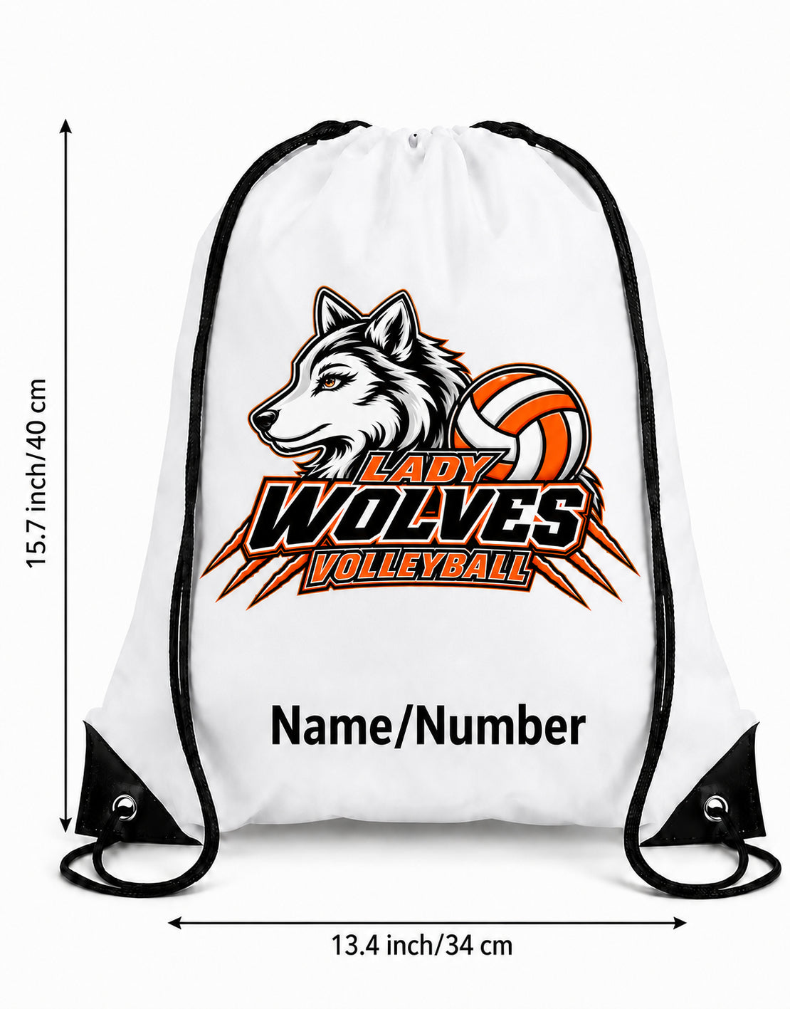 Wolves Volleyball Drawstring Backpack
