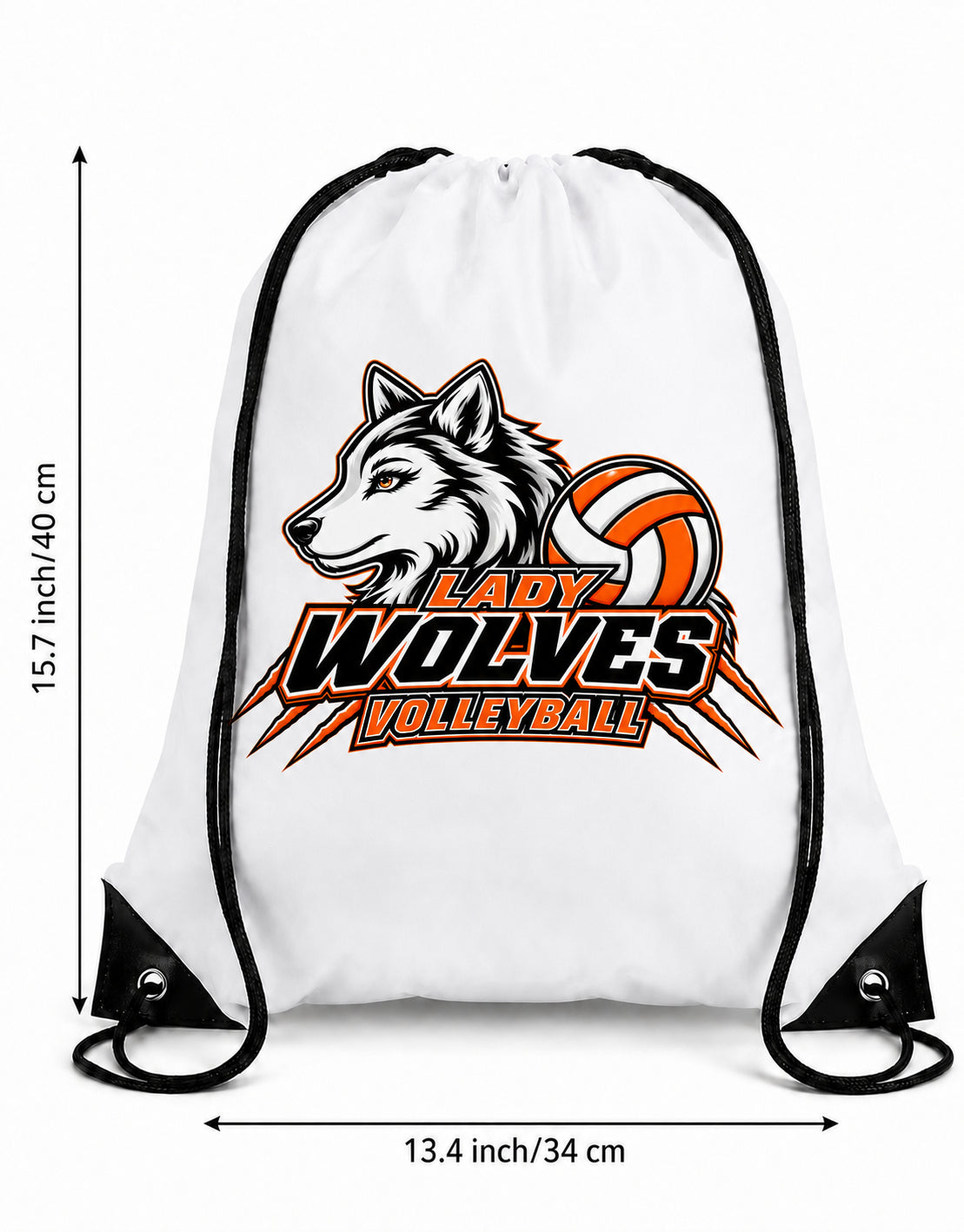 Wolves Volleyball Drawstring Backpack