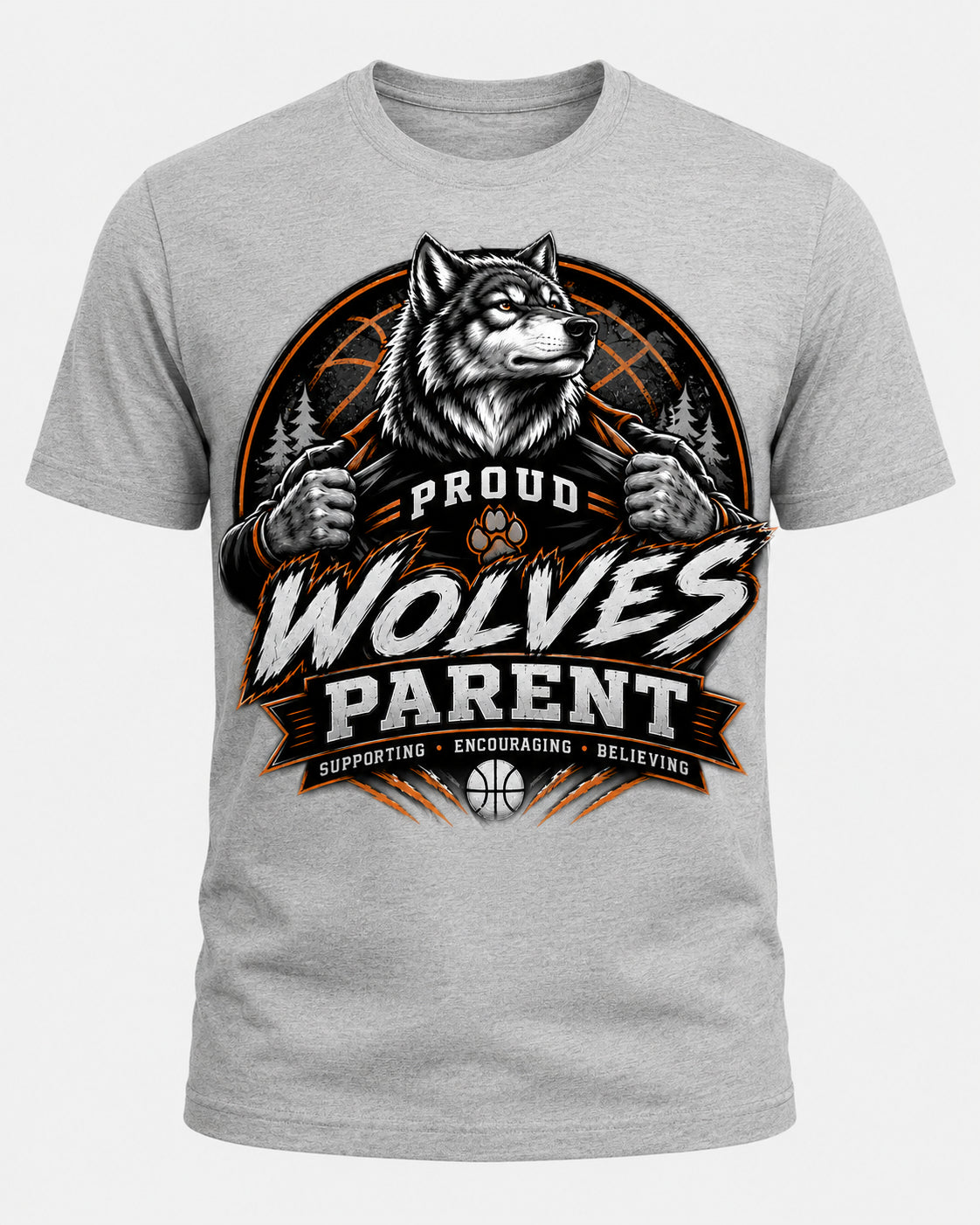 WC Basket Ball Tshirt- Proud Wolves Parent