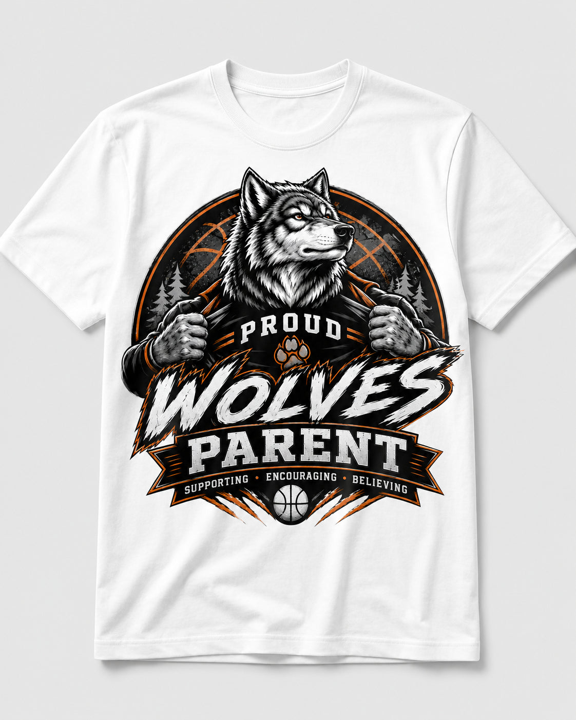 WC Basket Ball Tshirt- Proud Wolves Parent