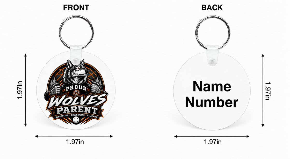 Wolves Basketball Custom Keychain