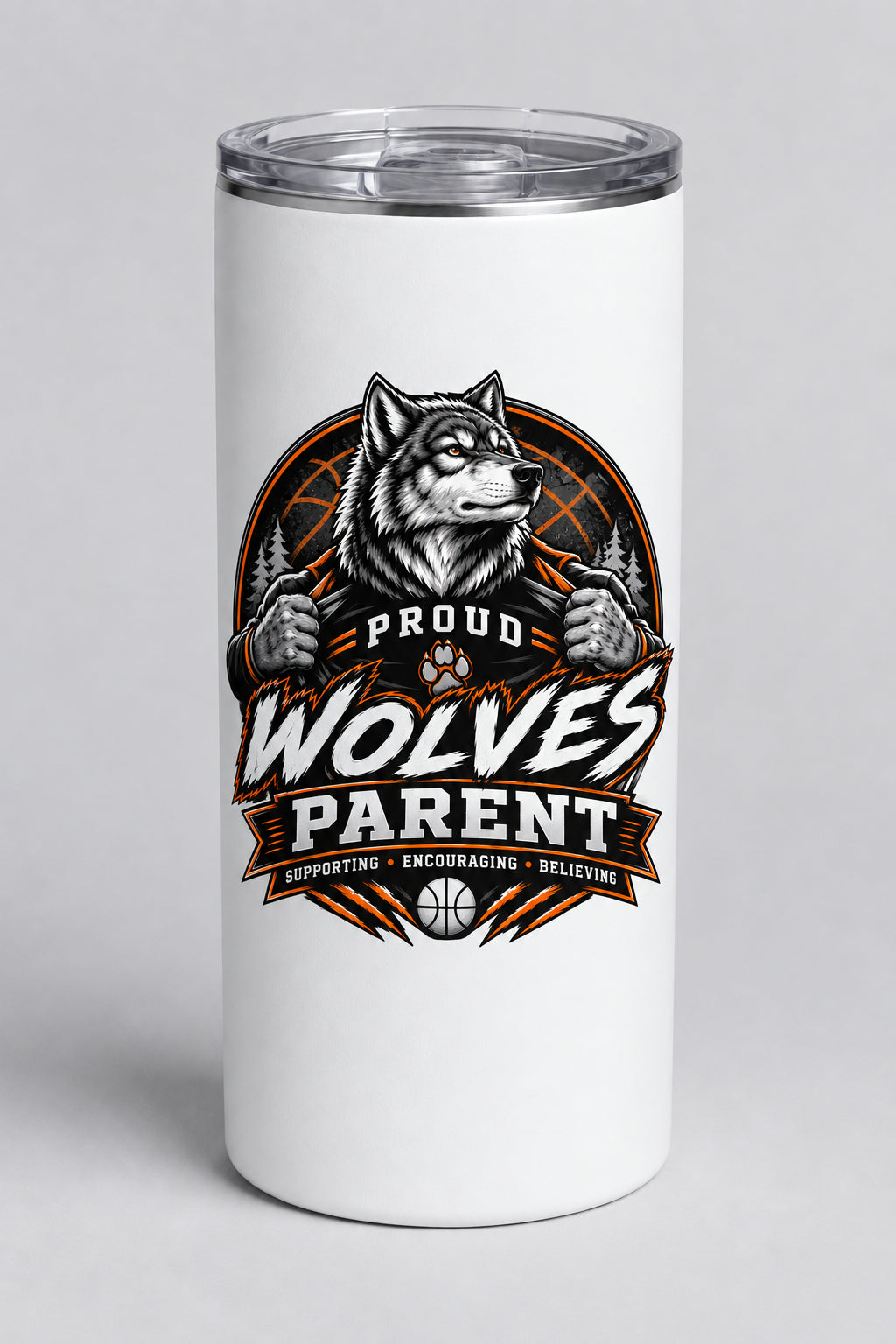 Wolves Basketball Skinny Tumbler