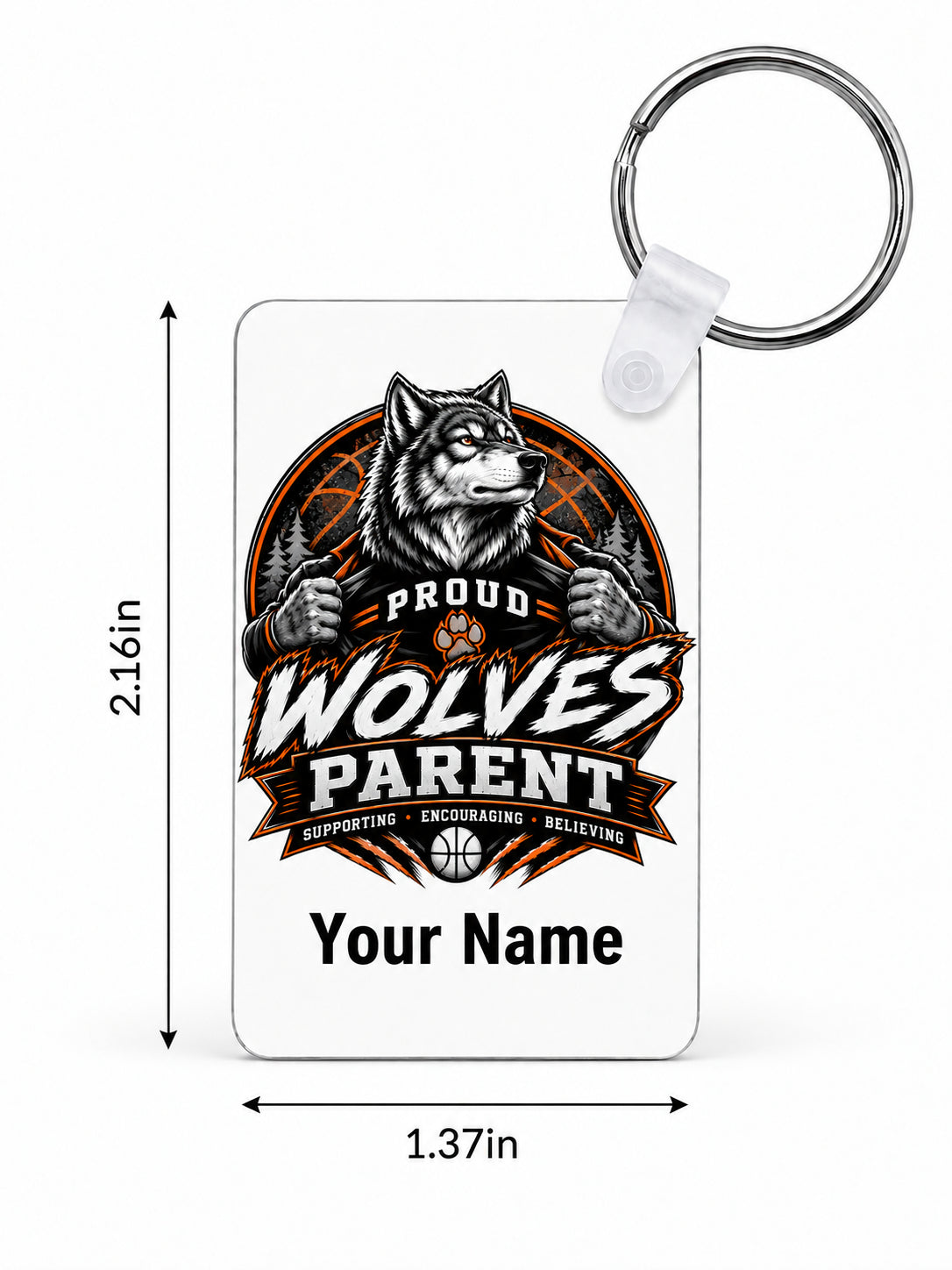 Wolves Basketball Custom Keychain