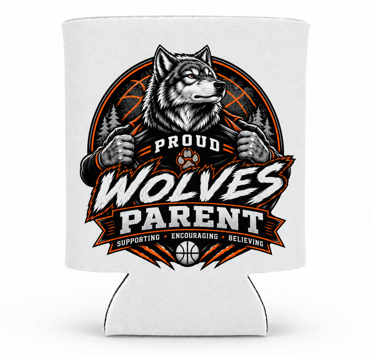 Wolves Basketball Coozie