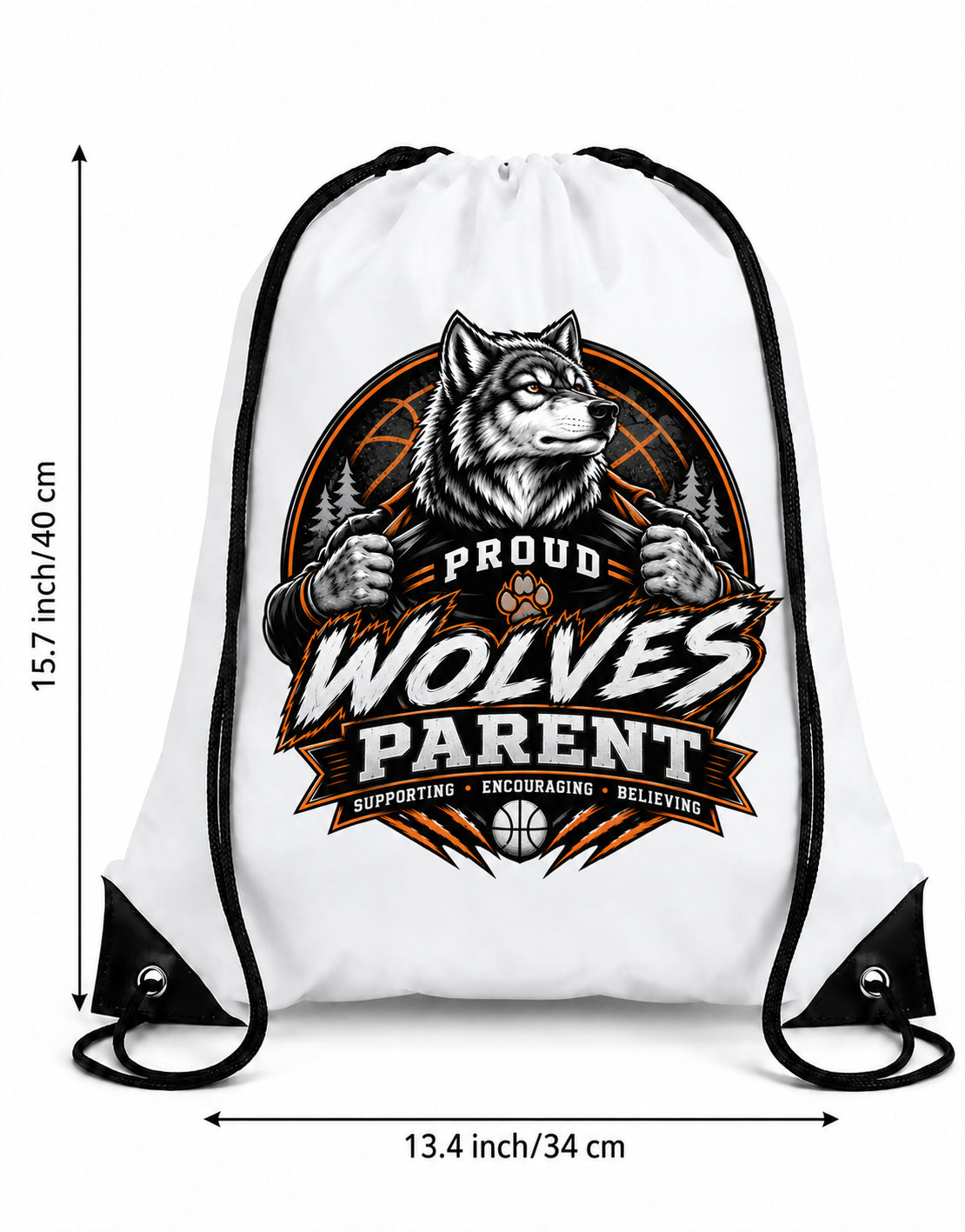 Wolves Basketball Drawstring Backpack