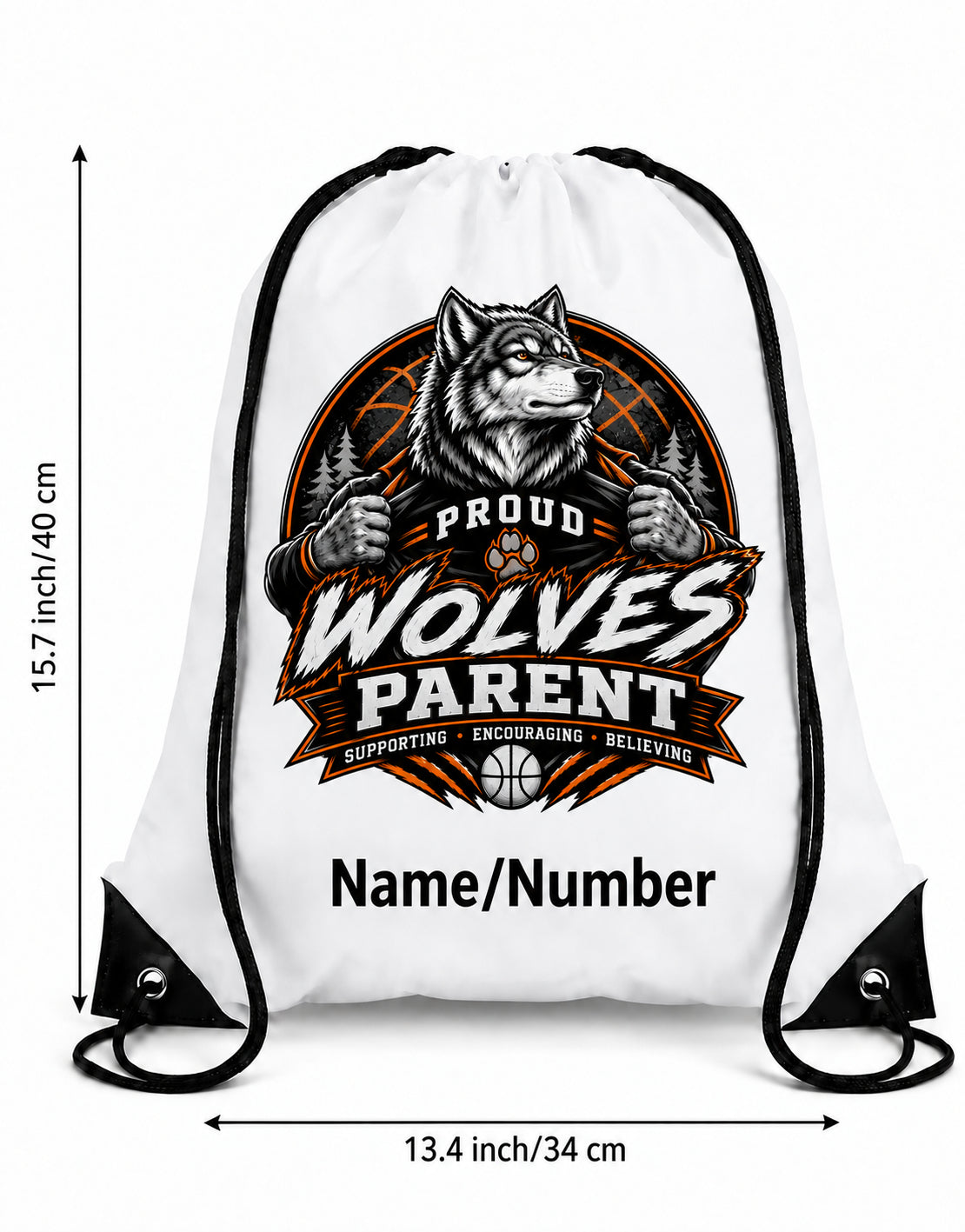 Wolves Basketball Drawstring Backpack