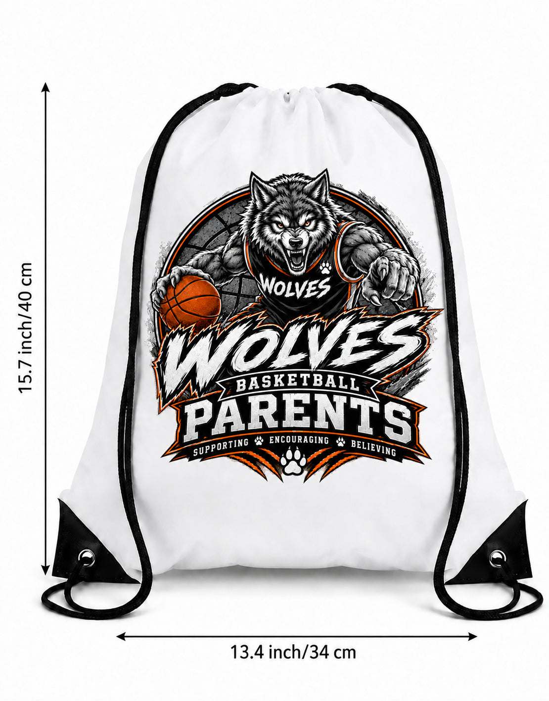 Wolves Basketball Drawstring Backpack