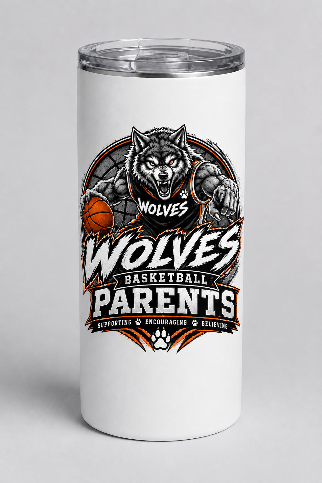 Wolves Basketball Skinny Tumbler