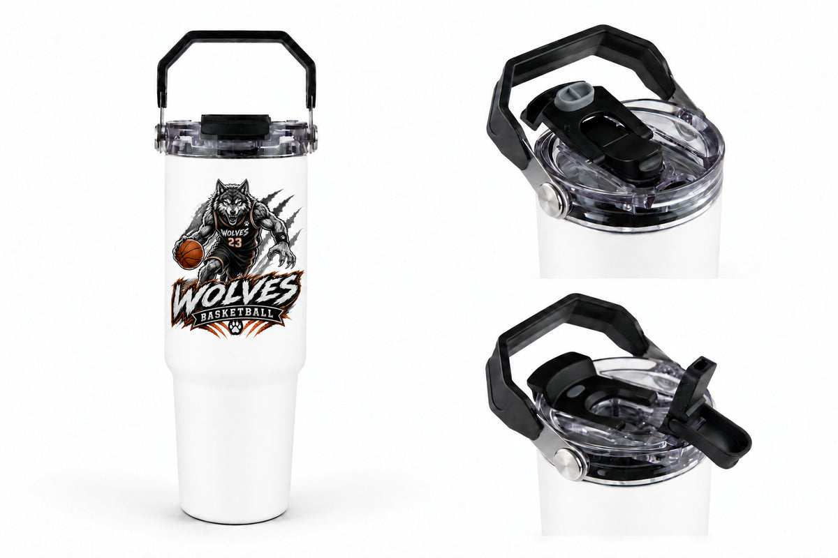 Wolves Basketball 30oz Tri-Sip Tumbler