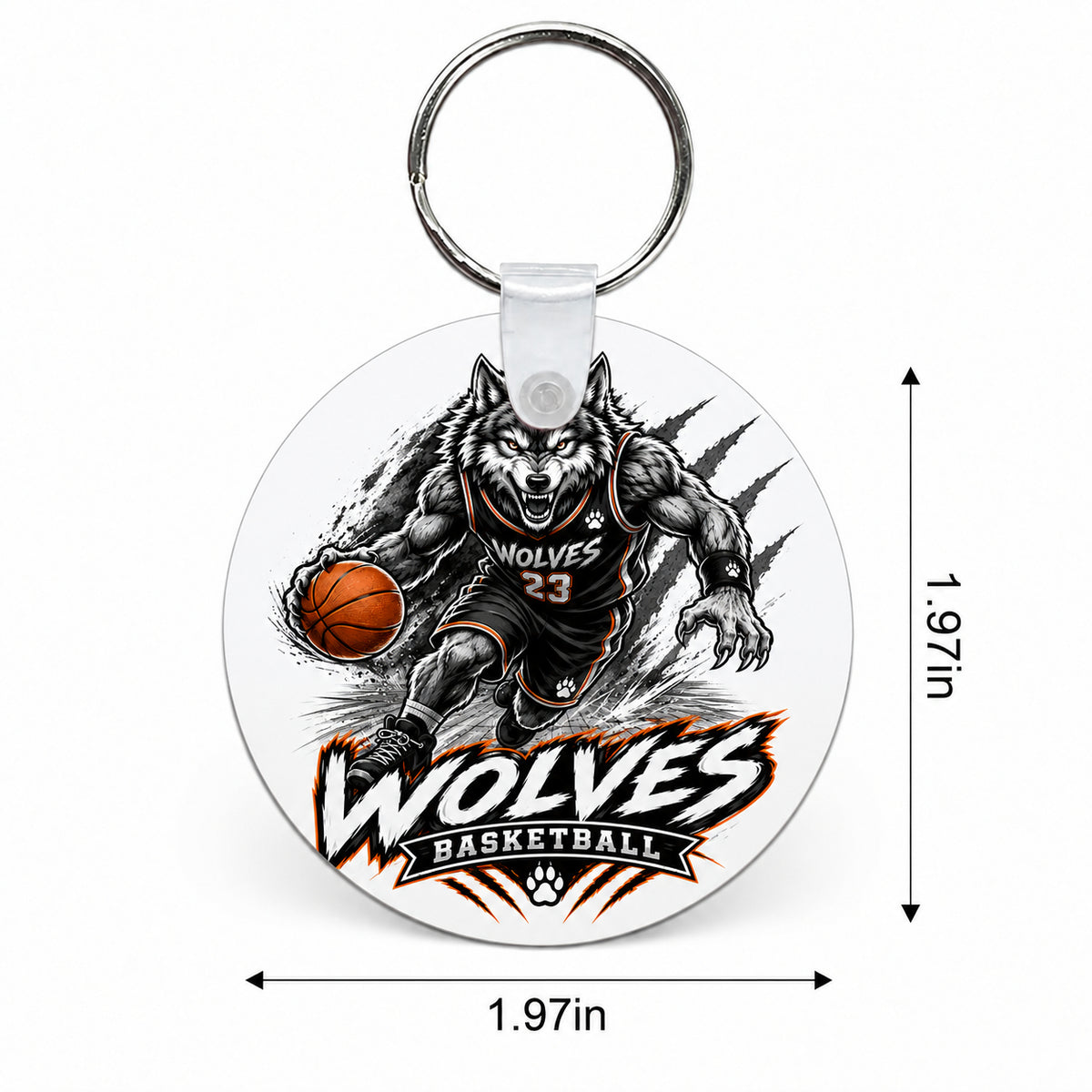 Wolves Basketball Custom Keychain
