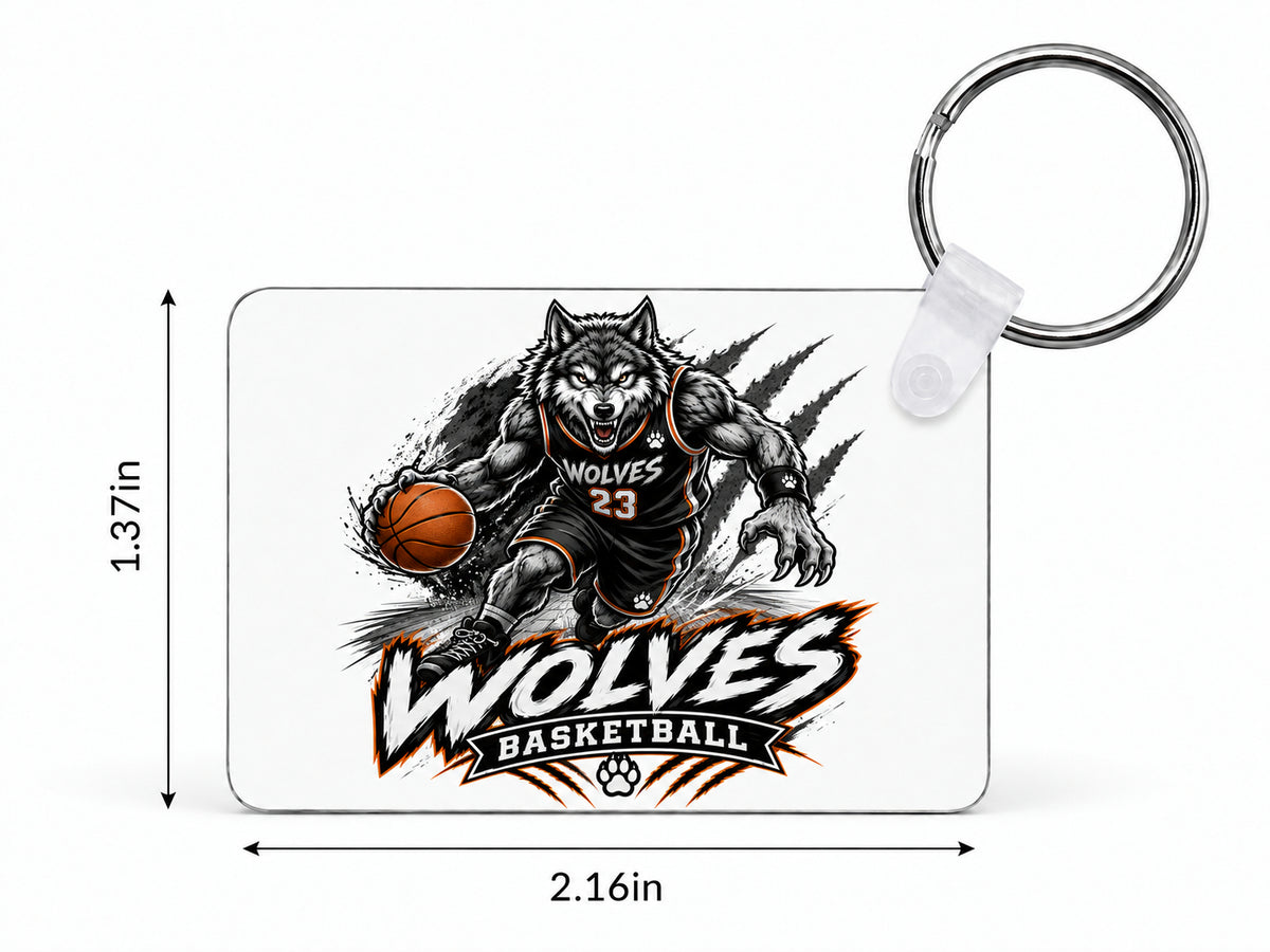 Wolves Basketball Custom Keychain