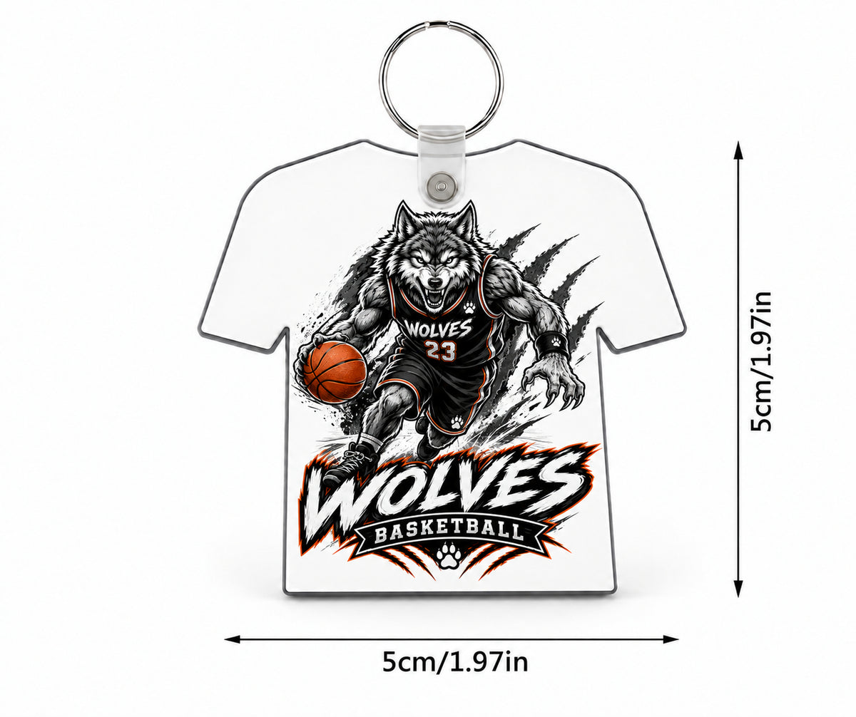 Wolves Basketball Custom Jersey Keychain