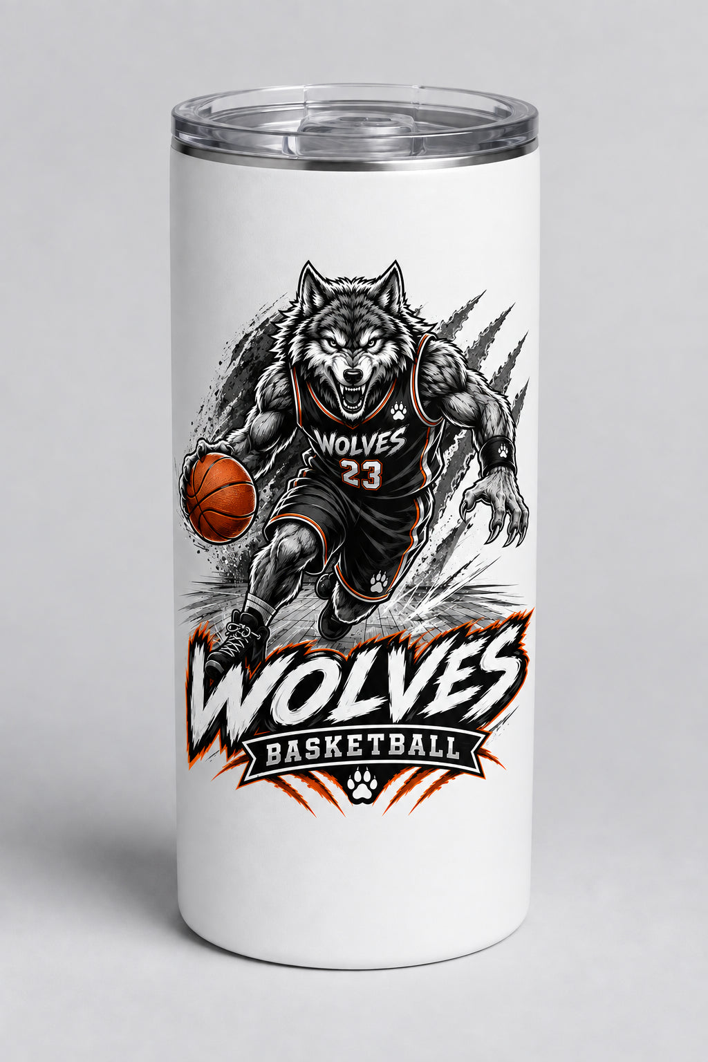 Wolves Basketball Skinny Tumbler