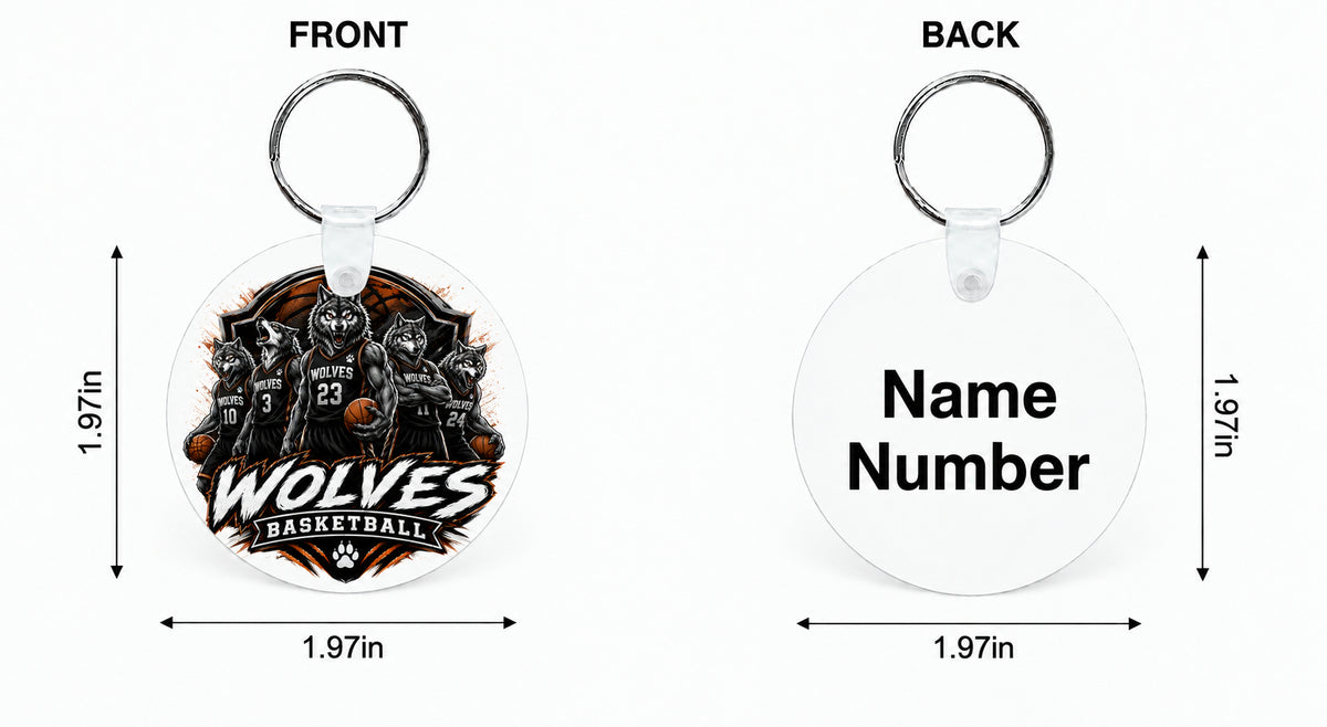 Wolves Basketball Custom Keychain